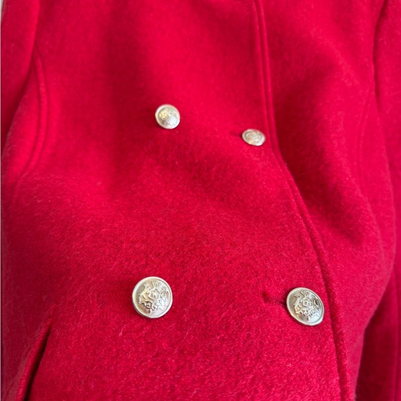 Talbots Red Double-Breasted Wool Blend Jacket – Size 14 - Picture 6 of 13